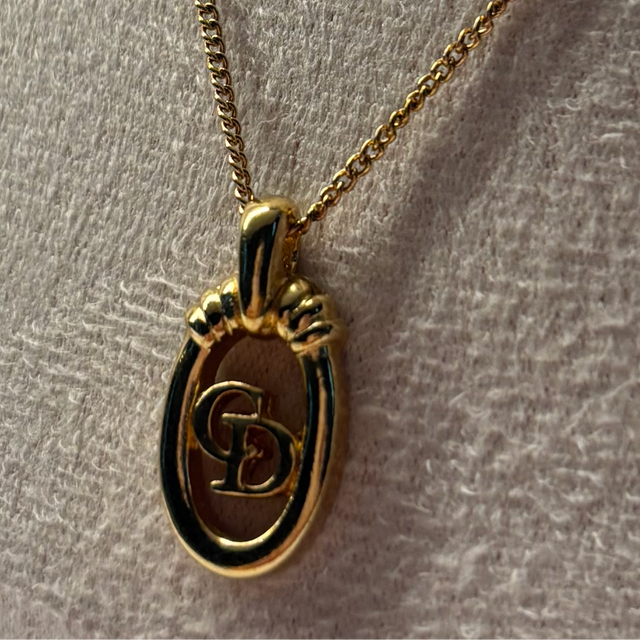 Vintage Christian Dior Gold-Tone CD Logo Necklace