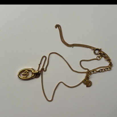 Vintage Christian Dior Gold-Tone CD Logo Necklace