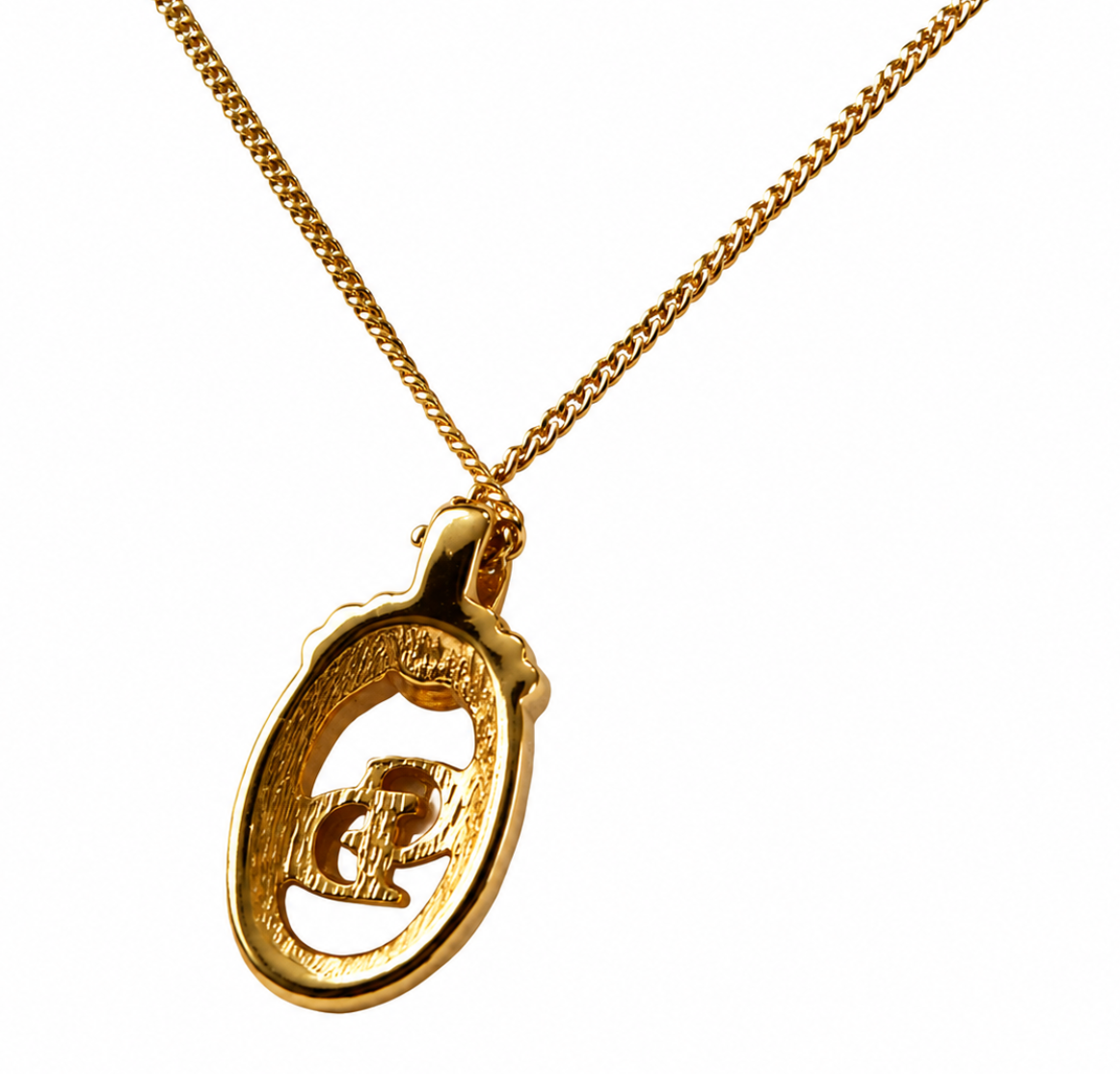 Vintage Christian Dior Gold-Tone CD Logo Necklace