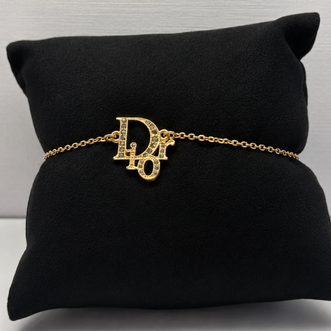 Vintage Christian Dior Gold-Tone Logo Bracelet