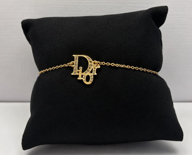 Vintage Christian Dior Gold-Tone Logo Bracelet