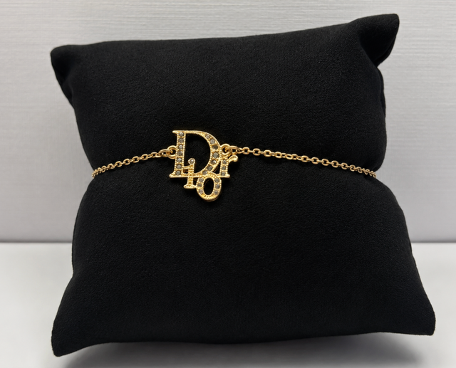 Vintage Christian Dior Gold-Tone Logo Bracelet