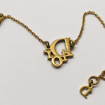 Vintage Christian Dior Gold-Tone Logo Bracelet