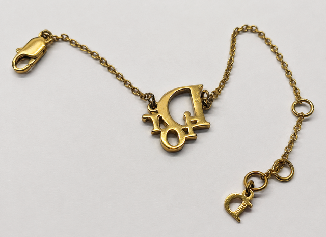 Vintage Christian Dior Gold-Tone Logo Bracelet