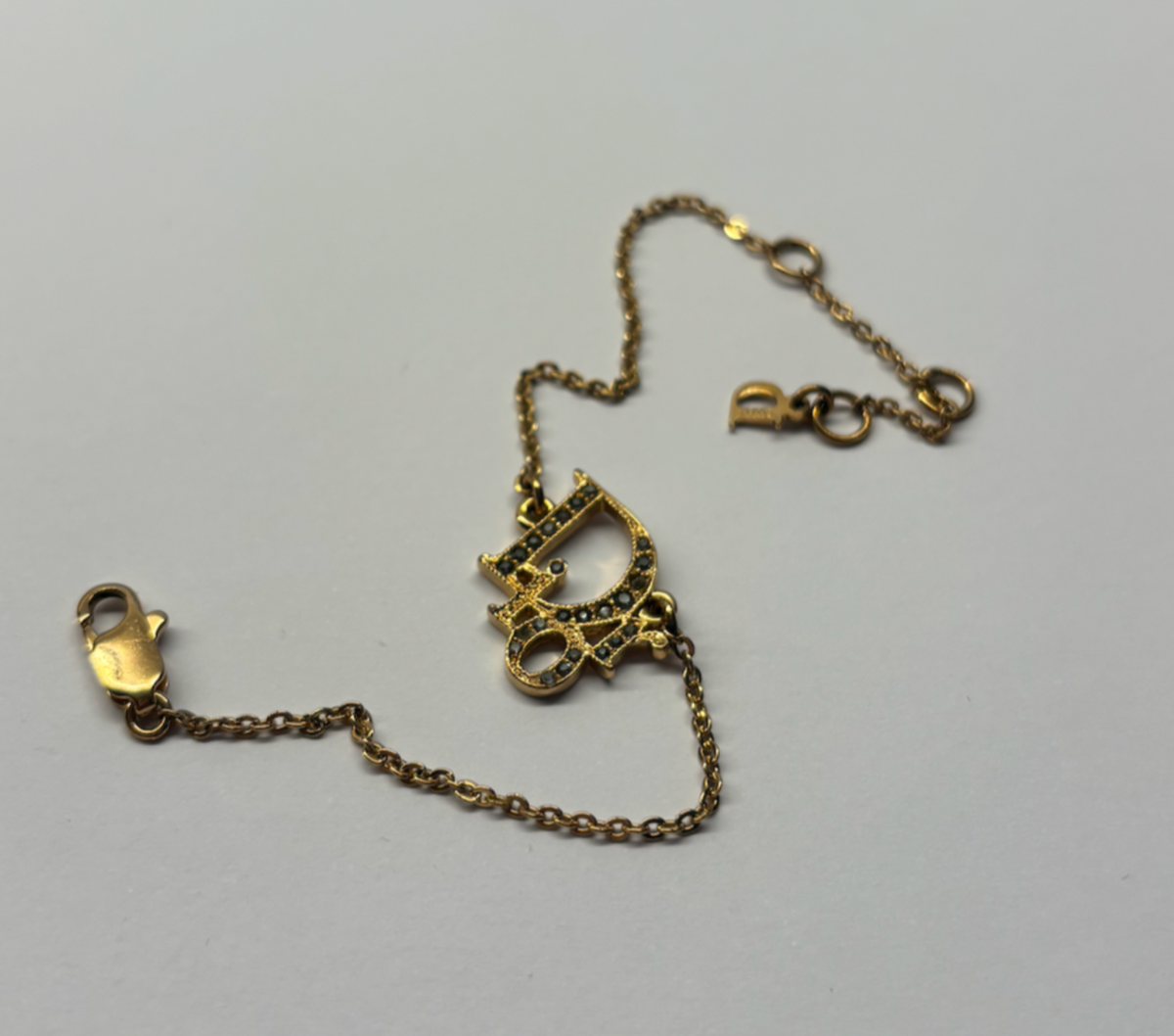 Vintage Christian Dior Gold-Tone Logo Bracelet