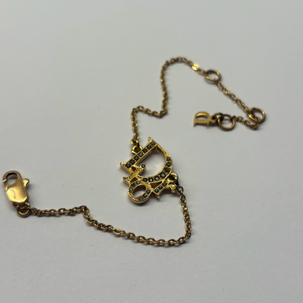 Vintage Christian Dior Gold-Tone Logo Bracelet
